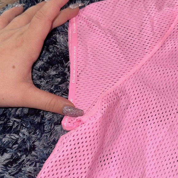 Alexander Wang Pink Mesh Crop Top - Picture 3 of 4